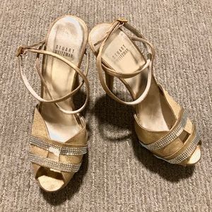 Stuart Weitzman Metallic Gold Platforms